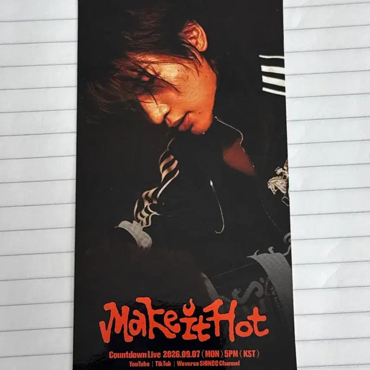 [BUNJANG] SHINee Minho Make it Hot Lucky Draw Ticket / 샤이니 민호 make it hot 카운트다운 라이브 당첨자 특전