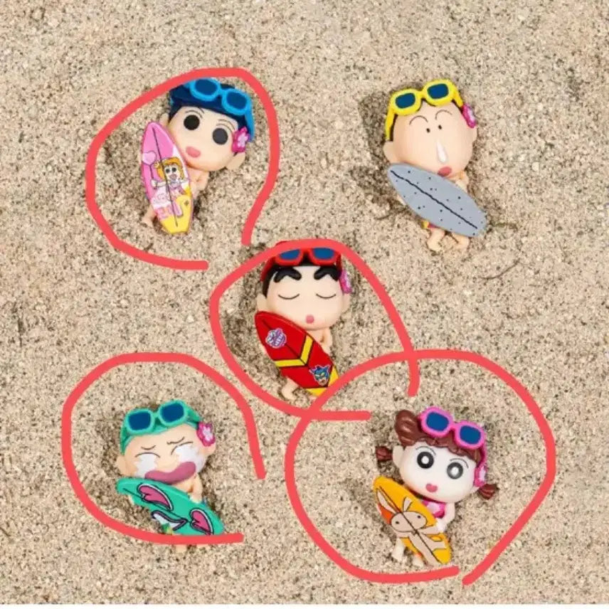 [BUNJANG] Crayon Shin-chan Color Changing Figure Charm Set (4 pieces) / 짱구 변온 피규어 참 파츠 4개 일괄판매 합니다.