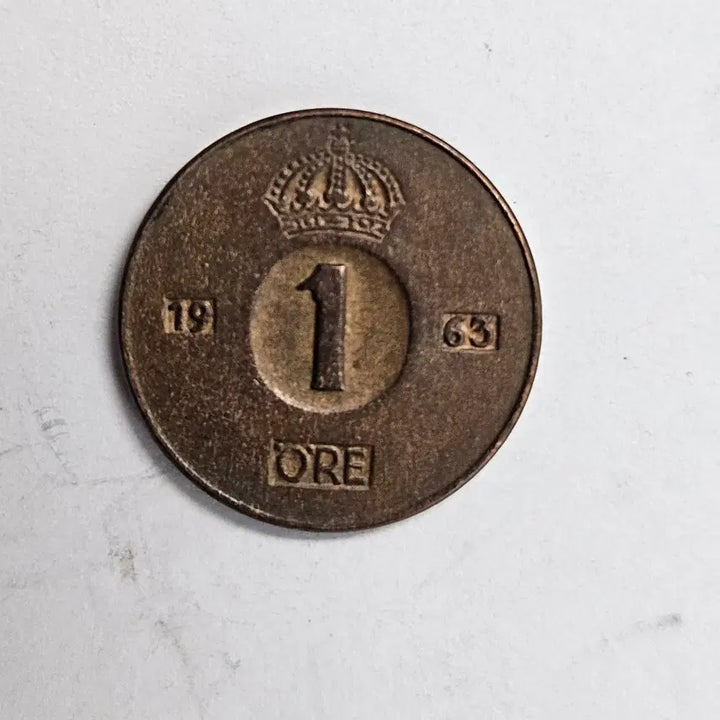 [BUNJANG] Sweden 1963 1 Ore Discontinued Coin / 스웨덴 1963년 1 외레 단종 동전 MW86