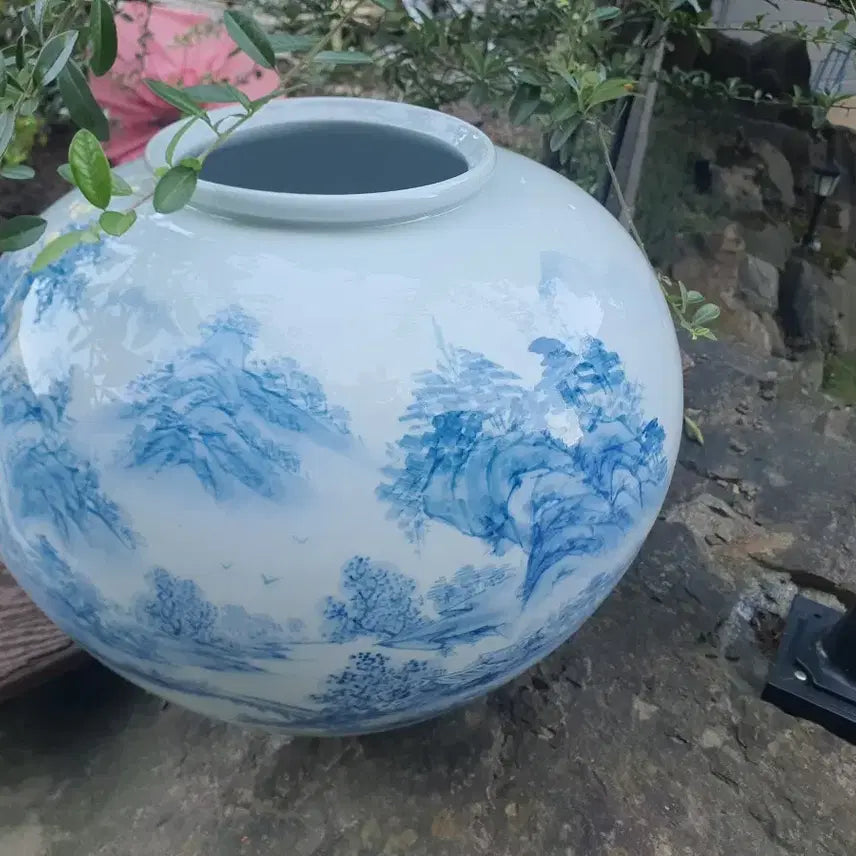[BUNJANG] Cho Hong-min Celadon Porcelain Vase / 청화백자  도자기 화병 수곡 조홍민 작