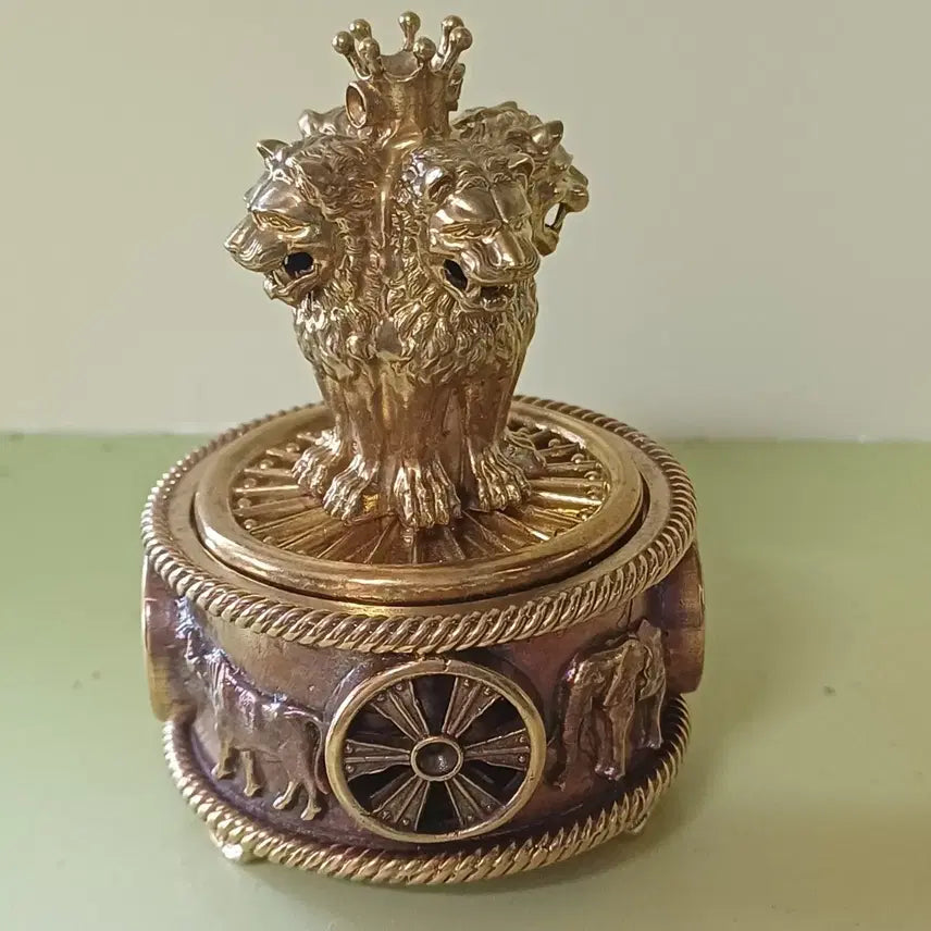 [BUNJANG] Four-Lion Head Bronze Censer / 사자상 4두 흉상 황동 향로