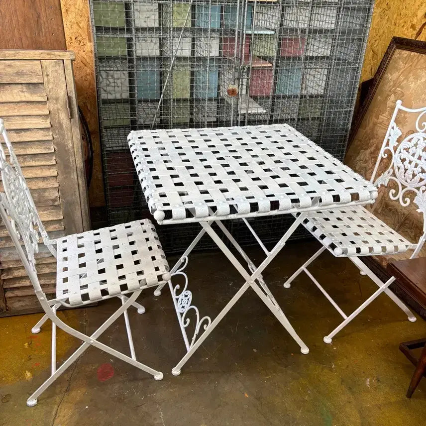 [BUNJANG] French Garden Style Metal Table &amp; Chair Set / 프렌치 정원 철재테이블&amp; 의자