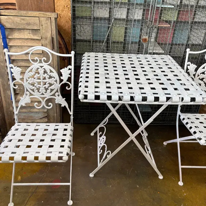 [BUNJANG] French Garden Style Metal Table &amp; Chair Set / 프렌치 정원 철재테이블&amp; 의자