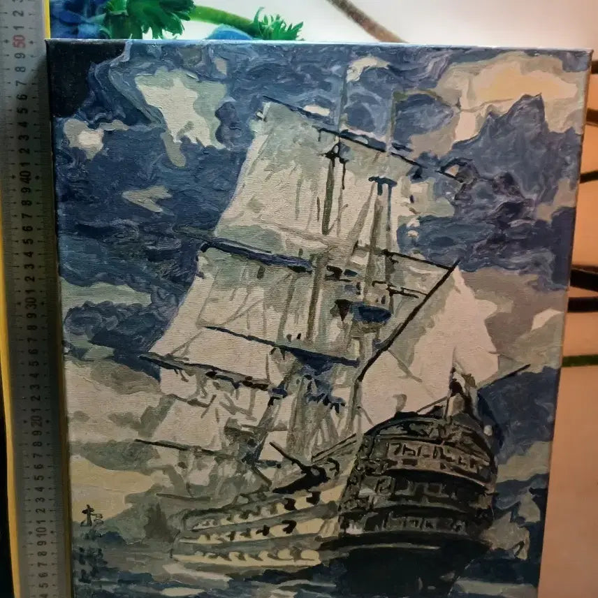 [BUNJANG] Oil Painting Sailing Ship Landscape / 유화 그림 돛단배 풍경 유화 완성품