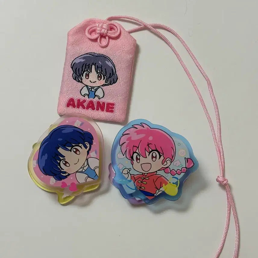 [BUNJANG] Ranma 1/2 Akane Omamori &amp; Clip Set / 란마 아카네 오마모리, 클립 집게 2종 일괄