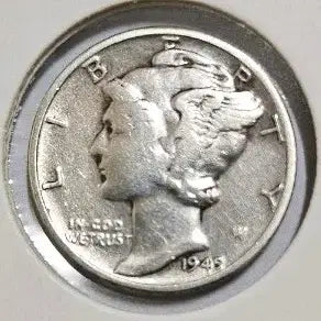 [BUNJANG] USA 1945 Mercury Dime 10 Cent Silver Coin / (은화)미국 1945년 10센트 머큐리 다임(동전.외국주화)05