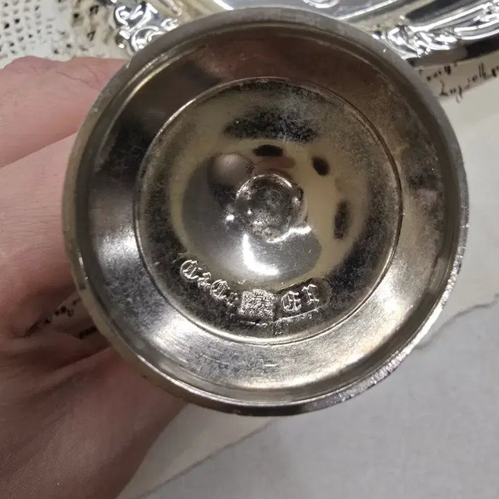 [BUNJANG] Vintage Silverplate Egg Cup &amp; Glass Set / 빈티지 실버플레이트 잔&amp;에그볼