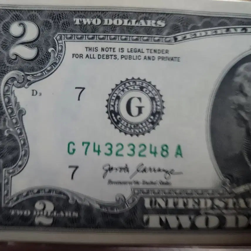 [BUNJANG] Uncirculated Two Dollar US Banknote / 미사용 2달러, 지폐 장당 4,300원