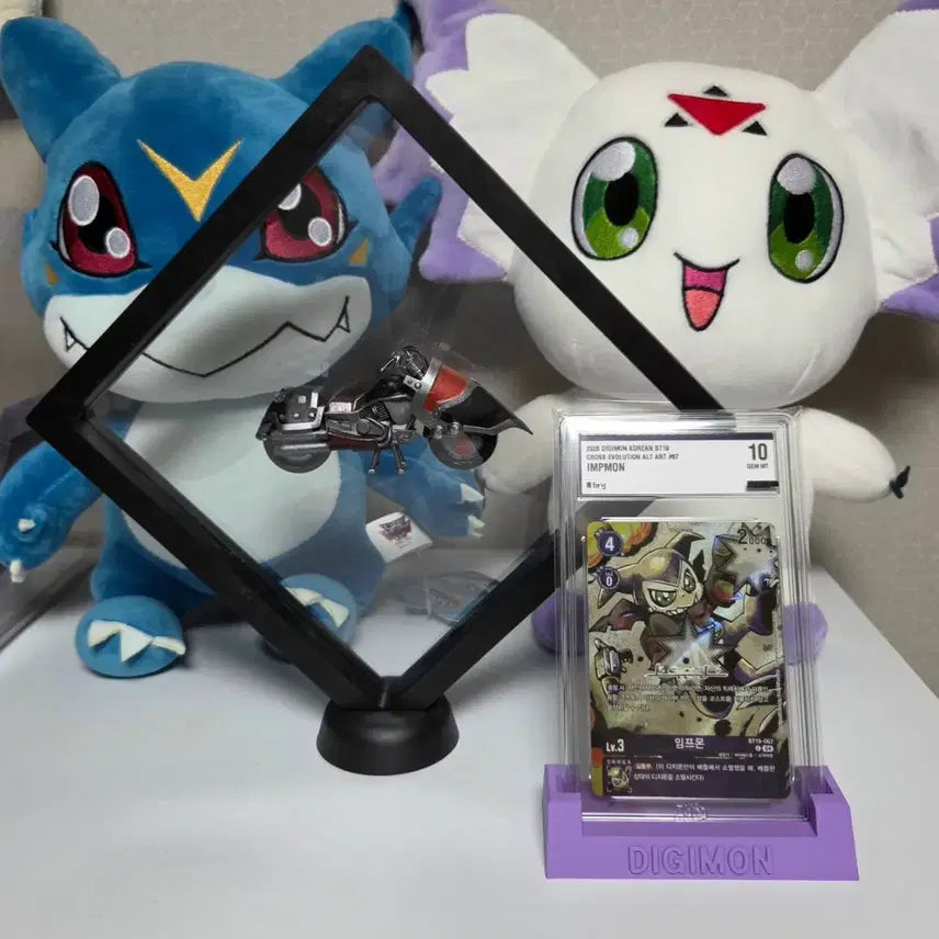 [BUNJANG] Digimon Impmon Signed Card BRG10 &amp; Behemoth Mini Figure / 디지몬 임프몬 사인카드 brg10 , 베히모스 미니 피규어