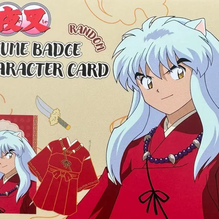 [BUNJANG] Inuyasha Character Card &amp; Costume Badge Set (Random) / cgv 이누야사 캐릭터카드 + 코스튬뱃지 세트(랜덤)