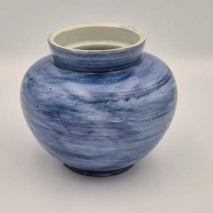 [BUNJANG] Joseon Dynasty Blue-Glazed Celadon Tea Jar / 조선 청채호 청화백자 항아리 차호