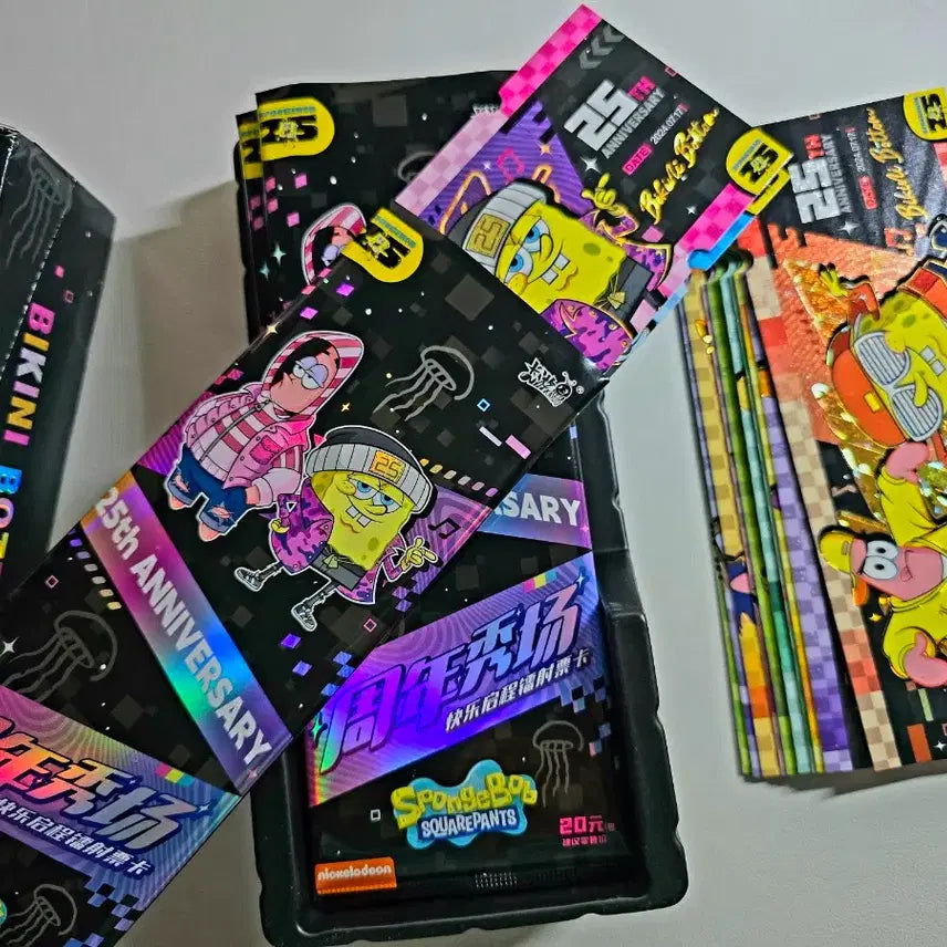 [BUNJANG] Kayou SpongeBob 25th Anniversary Ticket Card Set (12 Types) / 카유 스폰지밥 25주년 티켓 카드 12종 전종