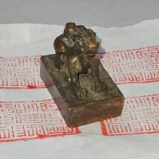 [BUNJANG] Bronze Kylin Seal Stamp / 길상 기린 조각 동제 인장,실제 날인 가능한 전각 도장