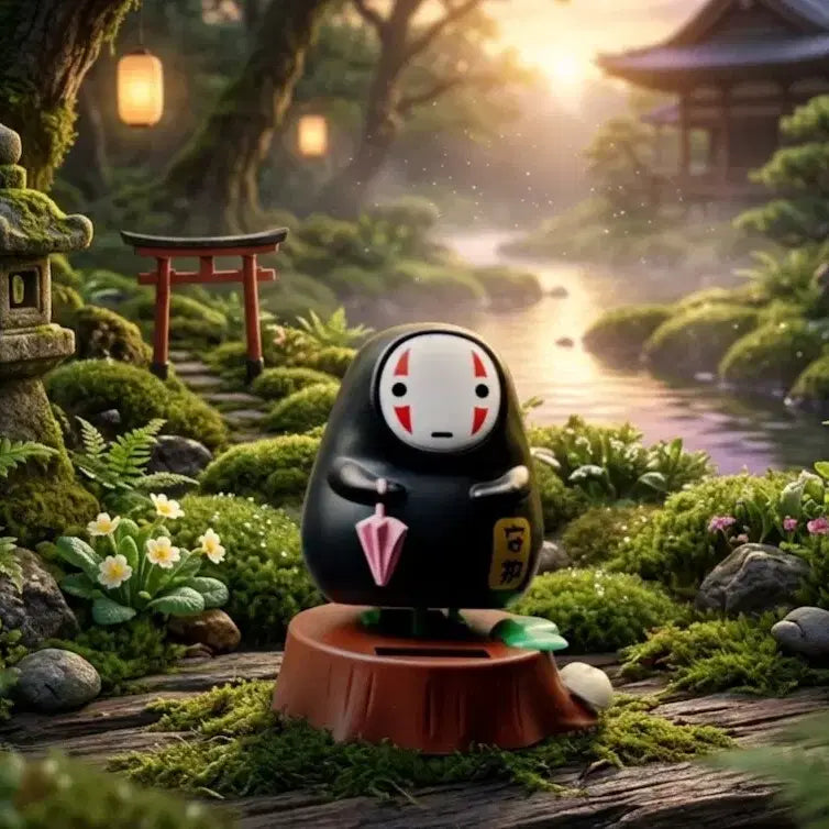 [BUNJANG] Spirited Away No-Face Solar Powered Waving Figurine / 센과 치히로의 행방불명 가오나시 태양광 흔들인형 피규어