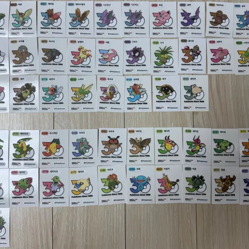 [BUNJANG] Pokemon 30th Anniversary Logo Sticker Collection / 포켓몬 신상 30주년 1013종 로고씰 265종