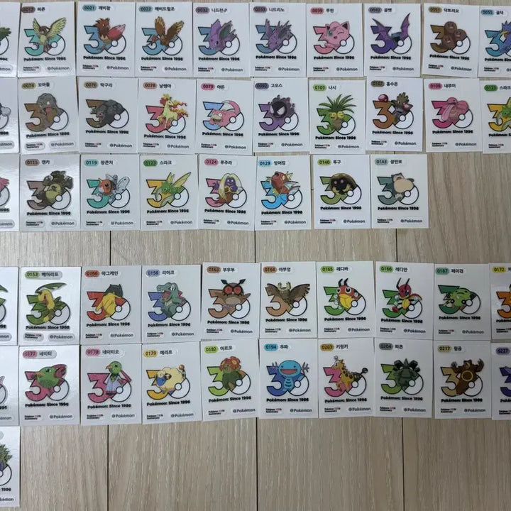 [BUNJANG] Pokemon 30th Anniversary Logo Sticker Collection / 포켓몬 신상 30주년 1013종 로고씰 265종