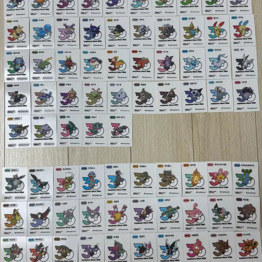 [BUNJANG] Pokemon 30th Anniversary Logo Sticker Collection / 포켓몬 신상 30주년 1013종 로고씰 265종