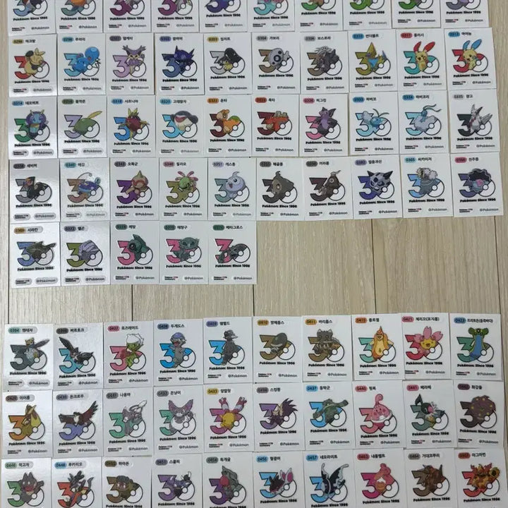 [BUNJANG] Pokemon 30th Anniversary Logo Sticker Collection / 포켓몬 신상 30주년 1013종 로고씰 265종
