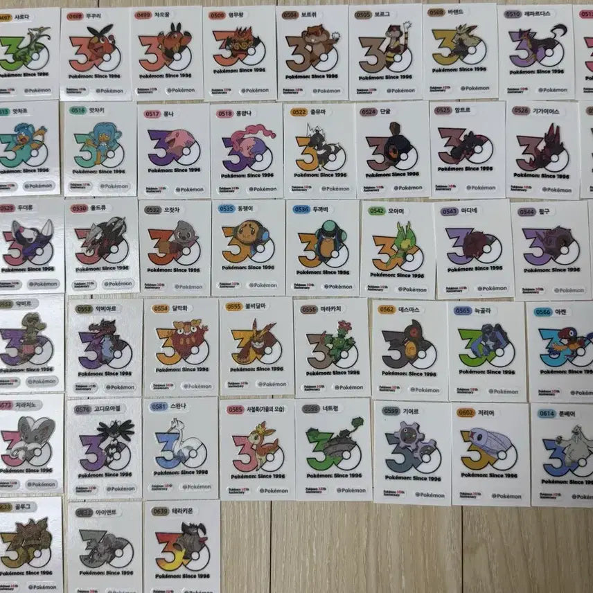 [BUNJANG] Pokemon 30th Anniversary Logo Sticker Collection / 포켓몬 신상 30주년 1013종 로고씰 265종