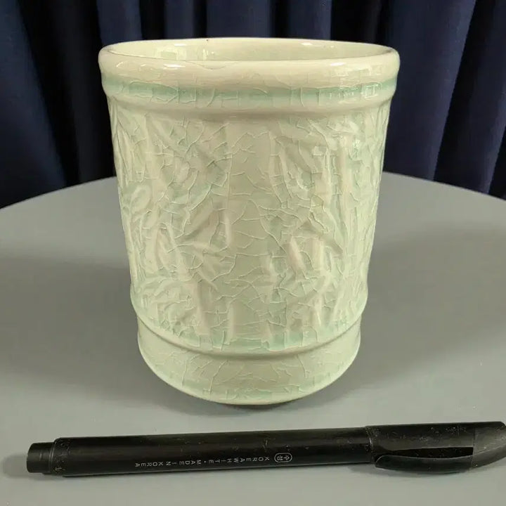 [BUNJANG] Master Ho Bongjang Songmo 1st Generation Intangible Cultural Asset Celadon Porcelain Pencil Holder / 1세대 원로 무형문화재 [호봉장송모] 백자 필통