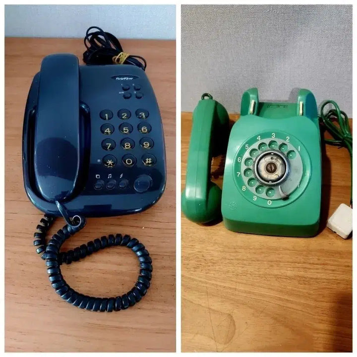 [BUNJANG] Vintage Wired Telephone (Black/Green) / 유선 전화기 블랙 / 그린 빈티지 다이얼 전화기