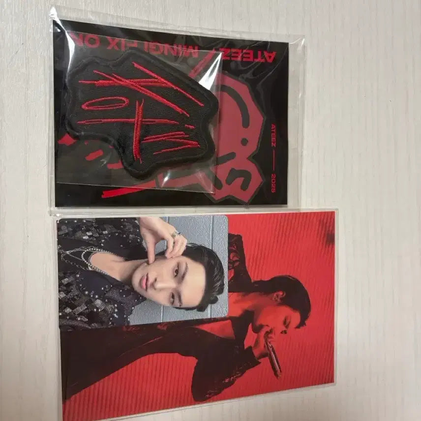[BUNJANG] ATEEZ Mingi FIX ON: HBD POP-UP Goods Embroidered Patch and Photocard Set / 민기 FIX ON : HBD POP-UP 굿즈