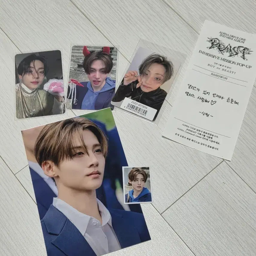 [BUNJANG] ALPHADRIVEONE (ALPHADRIVE1) Sangwon Bundle Set POB Photocard / 알파드라이브원 알디원 상원 미공포 (악마, 쿠마발바닥, 소니뮤직) 팝업 엽서 증사 영수증 일괄양도 상원 포카