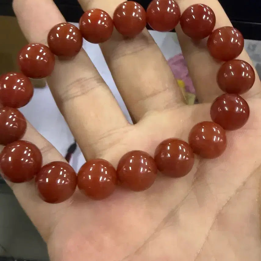 [BUNJANG] Authentic Sichuan Red Agate Bracelet / 진품 사천료 남홍마노팔찌 (운송시간13일)