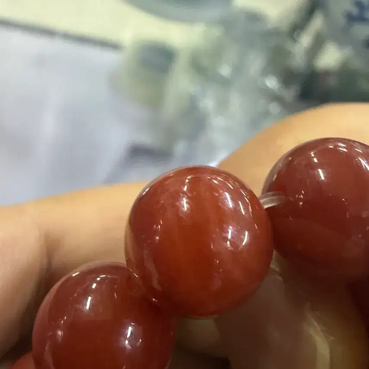 [BUNJANG] Authentic Sichuan Red Agate Bracelet / 진품 사천료 남홍마노팔찌 (운송시간13일)