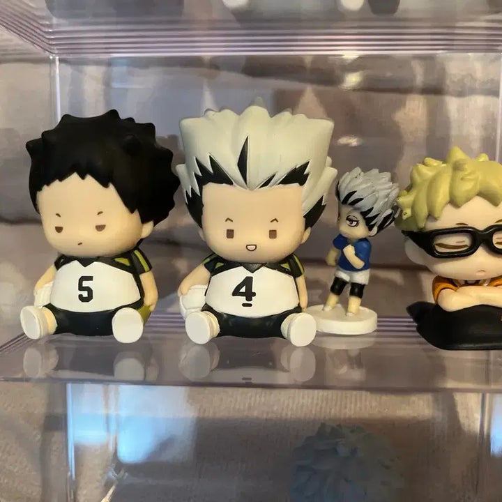 [BUNJANG] Haikyuu!! Akaashi/Bokuto/Tsukishima Chibi Chibi Sofubi Figure &amp; Onemutan Gacha Bundle Set / 하이큐 아카아시/보쿠토/츠키 챠비챠비 소프비 피규어 가챠, 오네무탄 일괄