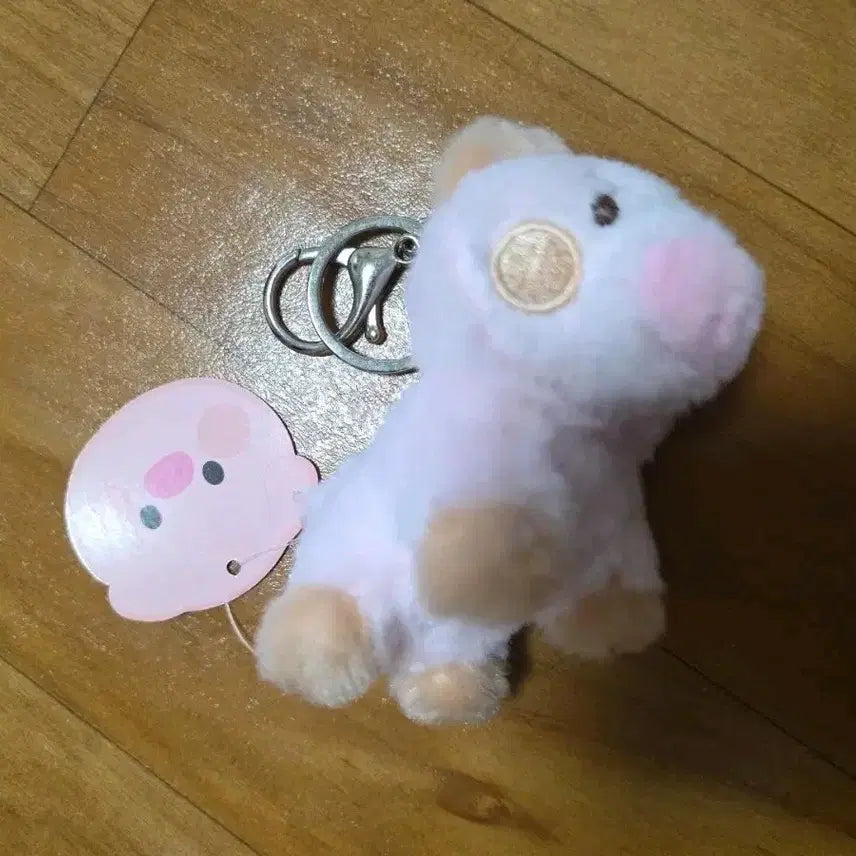 [BUNJANG] White Pig Character Plush Keychain / 흰색 돼지 캐릭터 봉제인형 키링