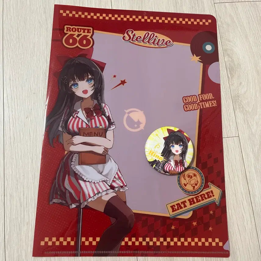 [BUNJANG] Stella Live Shirayuki Hina File + Can Badge Set / 스텔라이브 식스스타 시라유키 히나 파일 + 캔뱃지