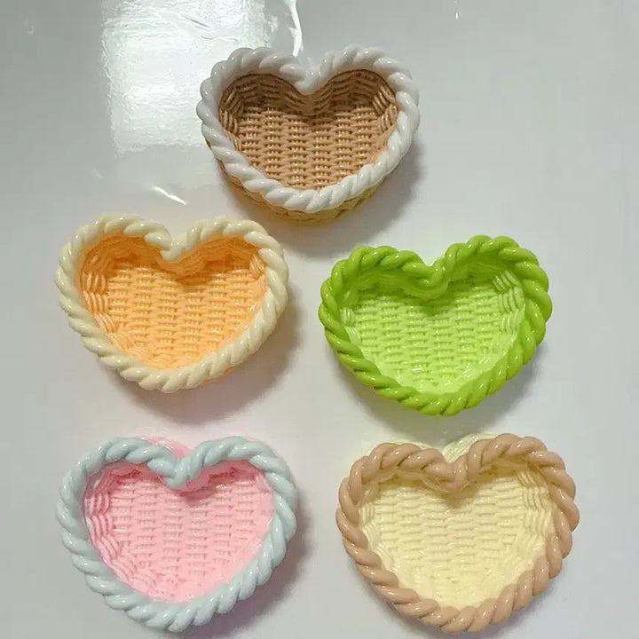 [BUNJANG] Layered Heart Rattan Basket Set (5 Types) / 레이어드 하트 라탄 바구니 5종