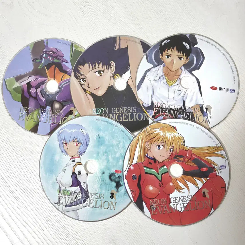 [BUNJANG] Evangelion Newtype DVD Volume 1-5 (No Case) / 에반게리온 뉴타입 dvd 2002 1-5 (케이스 없음)