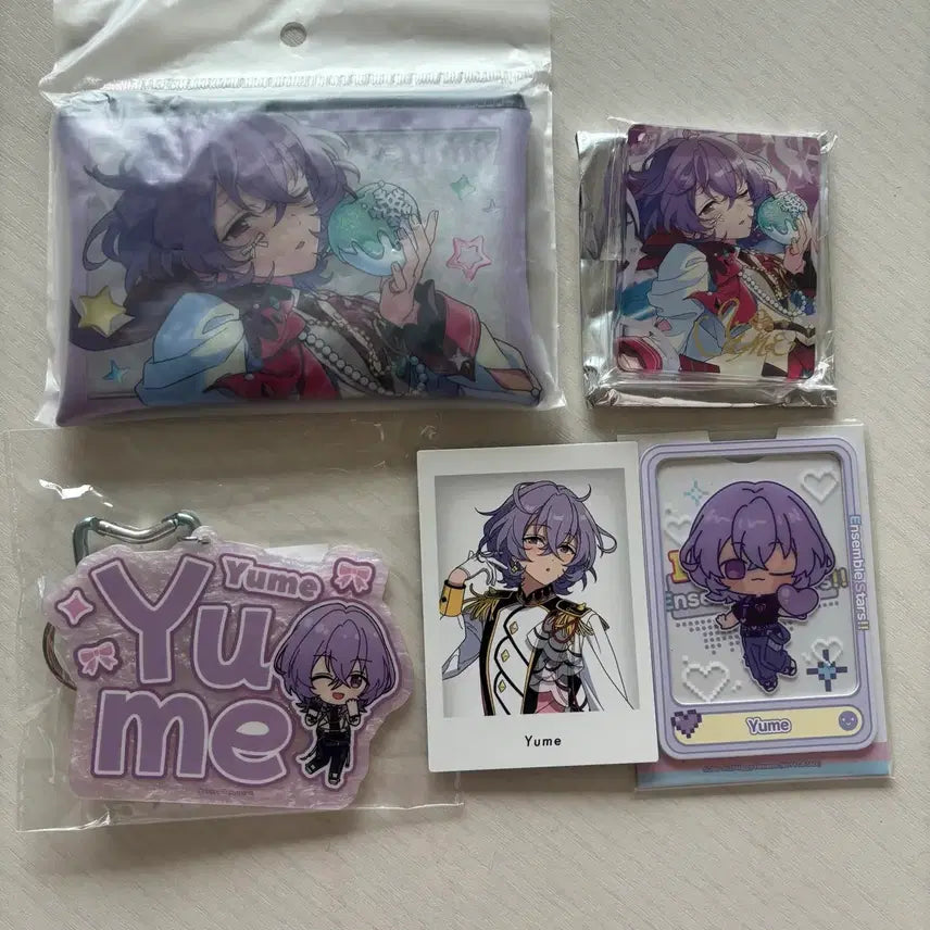 [BUNJANG] Ensemble Stars! Esprit Yume Clear Pouch &amp; Hakko Keychain Bundle Set / 일괄) 앙스타 에스프리 유메 클리어 파우치 지갑 하코 키링