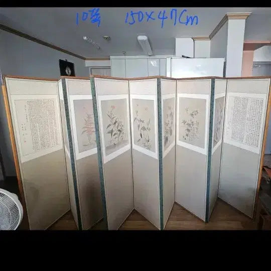 [BUNJANG] 150cm 10-Panel Shin Saimdang Minwha Folding Screen / 46.  150 센치10폭 신사임당민화병풍 영화촬영효과 가치있음