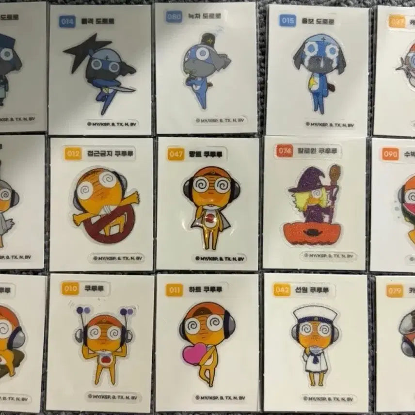 [BUNJANG] Keroro DDoro DDoro Sticker Bundle Set / 쿠루루 도로로 띠부씰 15장 일괄