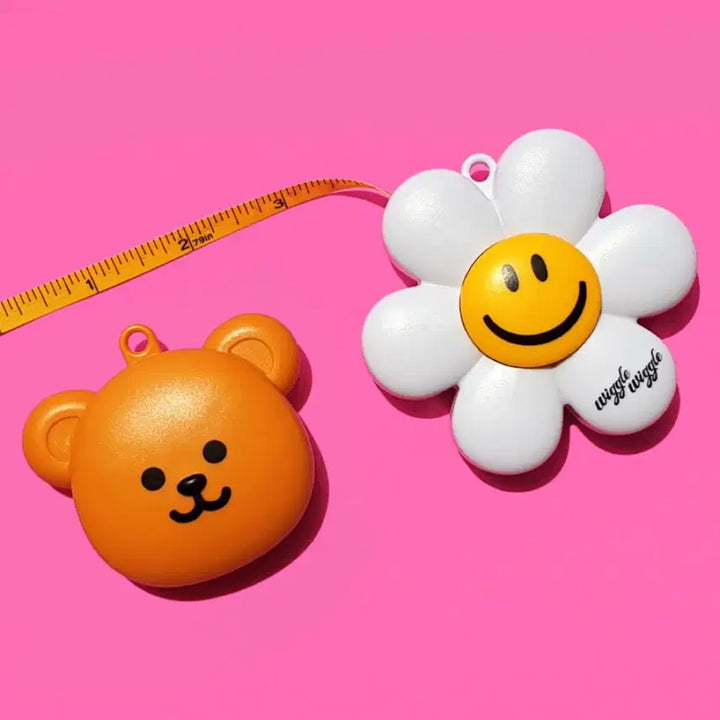[BUNJANG] Wiggle Wiggle Portable Double-Sided Mini Tape Measure / 위글위글 휴대용 곰돌이 꽃 양면 미니 줄자