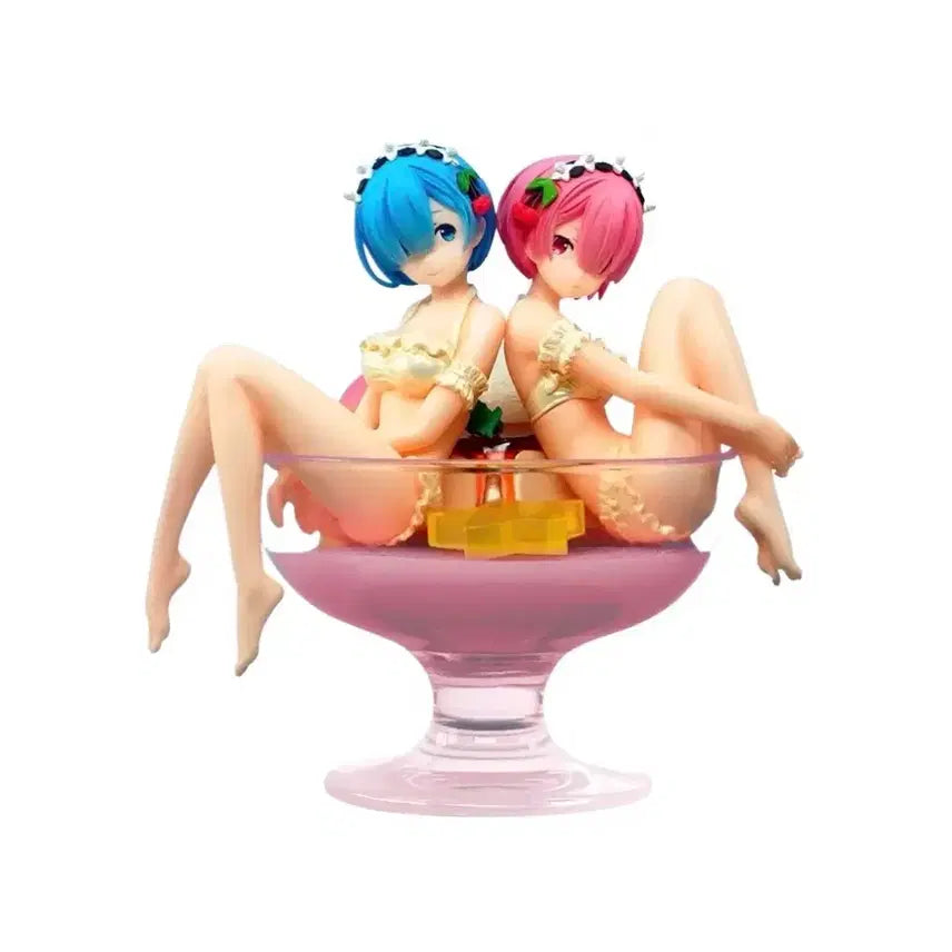 [BUNJANG] Re:Zero Ram &amp; Rem Pudding Ver. Figure (Sealed) / 미개봉) 리제로 렘람 푸딩 아라모드