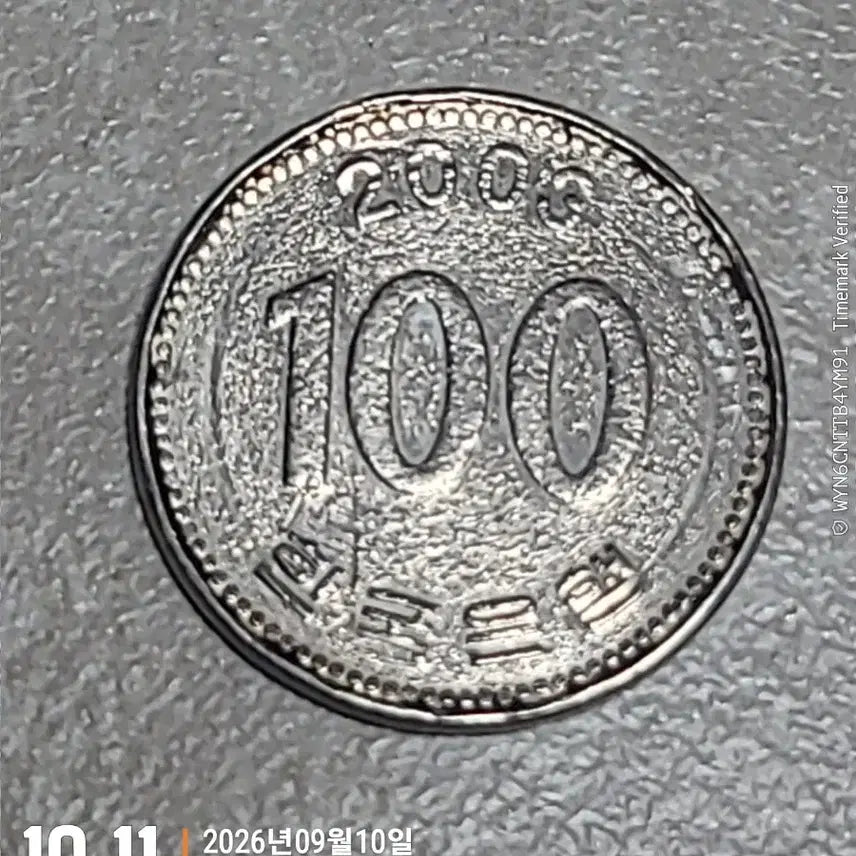 [BUNJANG] 100 Won Coin - Minting Error / 100원 주조물 동판 에러
