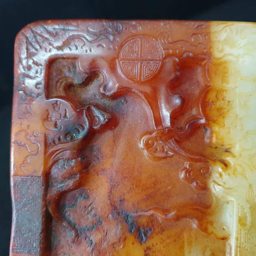 [BUNJANG] Imperial Hwajonok Square Inkstone / (수원만물)황실용 화전옥 사각벼루