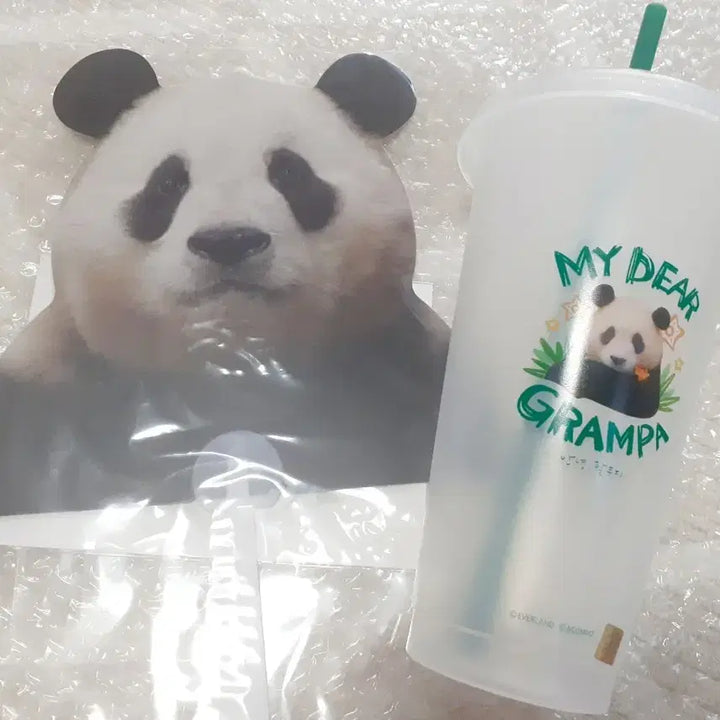 [BUNJANG] Fu Bao Reusable Cup + Fan + Sticker Set / 안녕할부지 푸바오