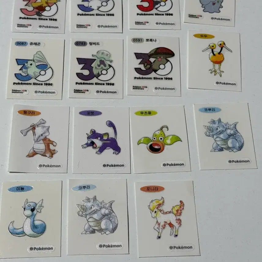 [BUNJANG] Pokemon 30th Anniversary Stickers Bundle Set / 일괄) 포켓몬스터 30주년 띠부띠부실