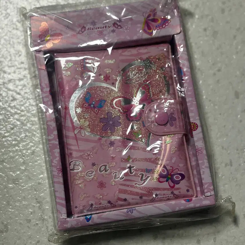 [BUNJANG] Vintage Pink Heart Butterfly Diary / 고전 핑크 하트 나비 다이어리 새상품