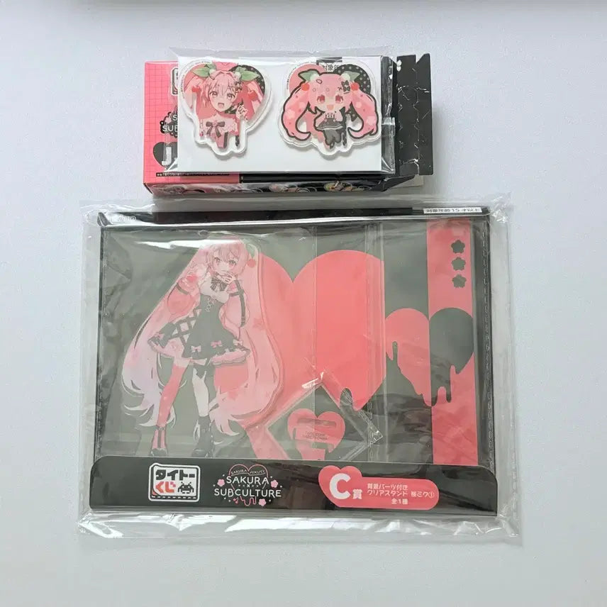 [BUNJANG] Sakura Miku Acrylic Stand Clip Set (Prize C/J) / 사쿠라 미쿠 아크릴 스탠드 클립 타이토 쿠지 (C/J상)