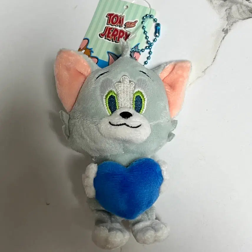 [BUNJANG] Tom and Jerry Tom Heart Plush Keychain / 톰과제리 톰 하트 인형 키링