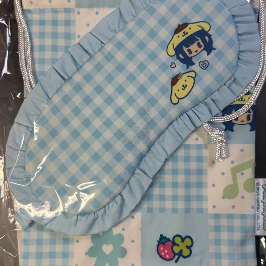 [BUNJANG] Sanrio Hanaro Pompompurin Sleep Mask Pouch Set (Sealed) / 한로로 폼폼푸린 수면안대 파우치 세트 미개봉 새상품