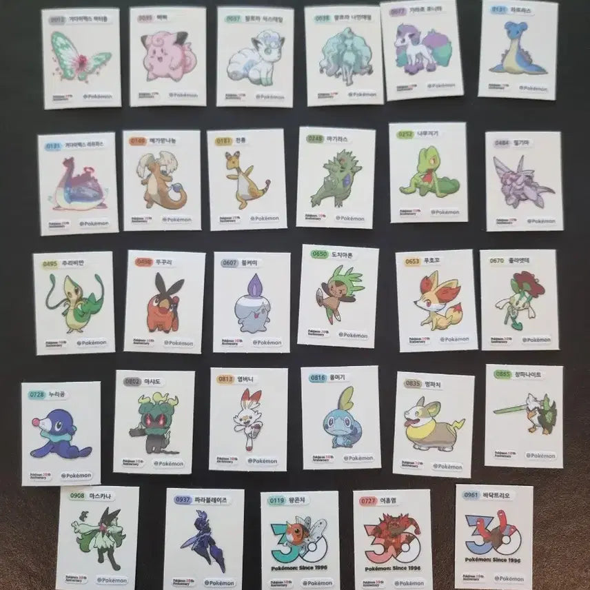 [BUNJANG] Pokemon 30th Anniversary Mini Stickers (Discontinued) / (단종)포켓몬 30주년 기념 띠부씰 판매합니다