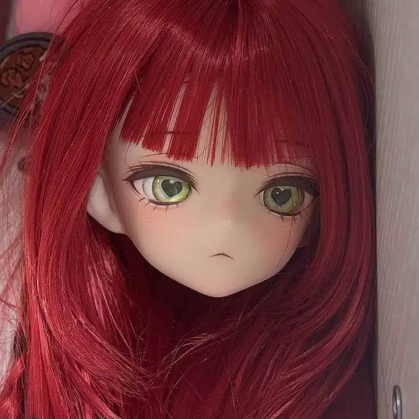 [BUNJANG] MSD Ball-Jointed Doll Head, Anime Style, with 2 Wig Set / 구관 아니메 msd 헤드, 가발 2개 세트