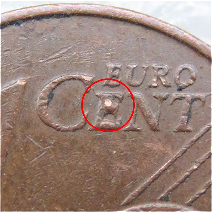 [BUNJANG] Austria 2004 1 Euro Cent Coin - Die Chip Error / 오스트리아 2004년 1유로센트 [다이칩 에러] (2693) [동전, 외국주화]
